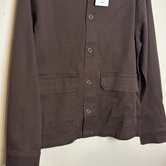 Jack & Jones Produkt Twill Lightweight Utility Overshirt Jacket in Brown - Picture 4 of 9